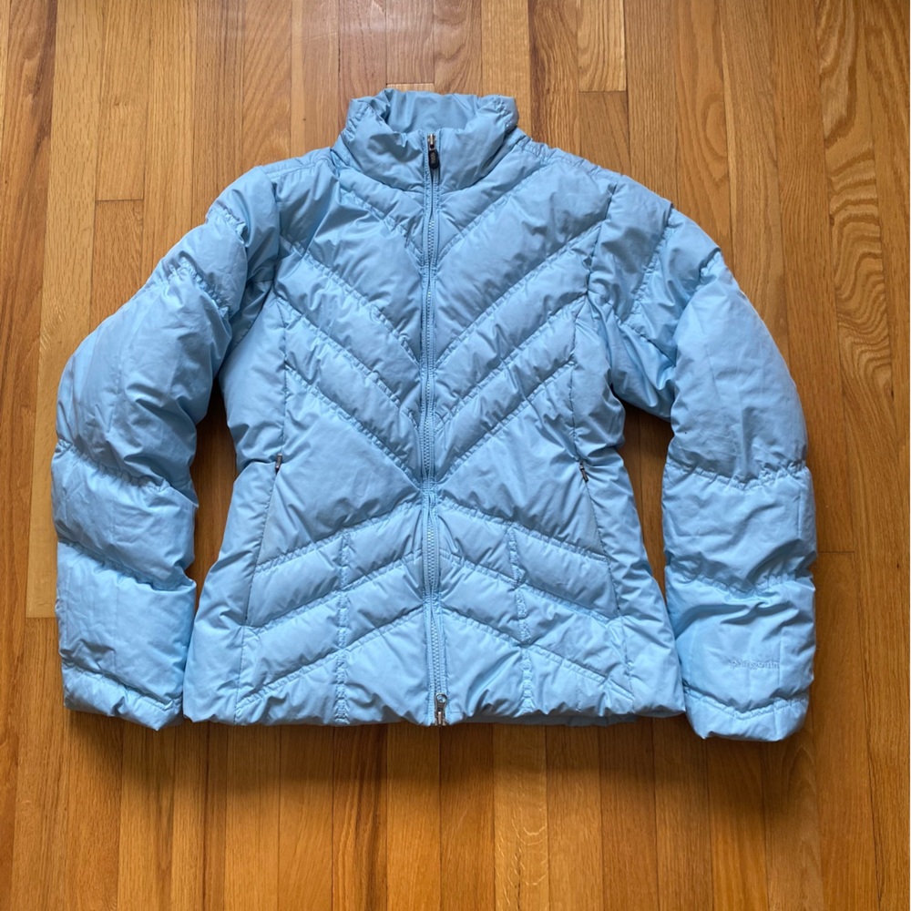 Patagonia Sky Blue Jacket with Floral Lining